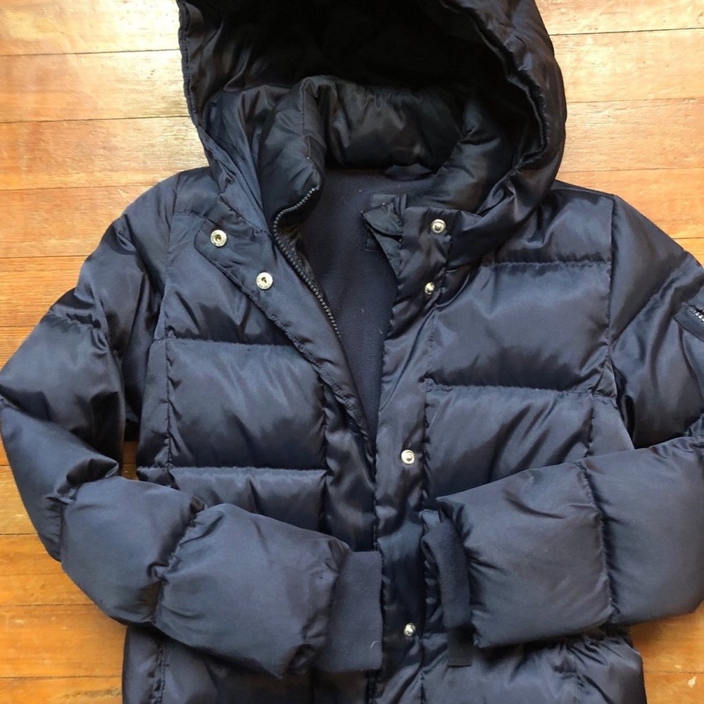 Navy Puffer Jacket with Hood